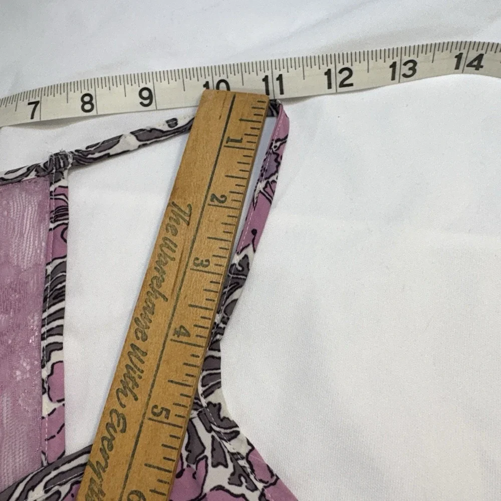 Gilligan O'Malley Satin‎ Slip Dress Medium Purple Floral Lace Coquette Y2K Fairy